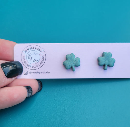 Shimmer Clover Studs