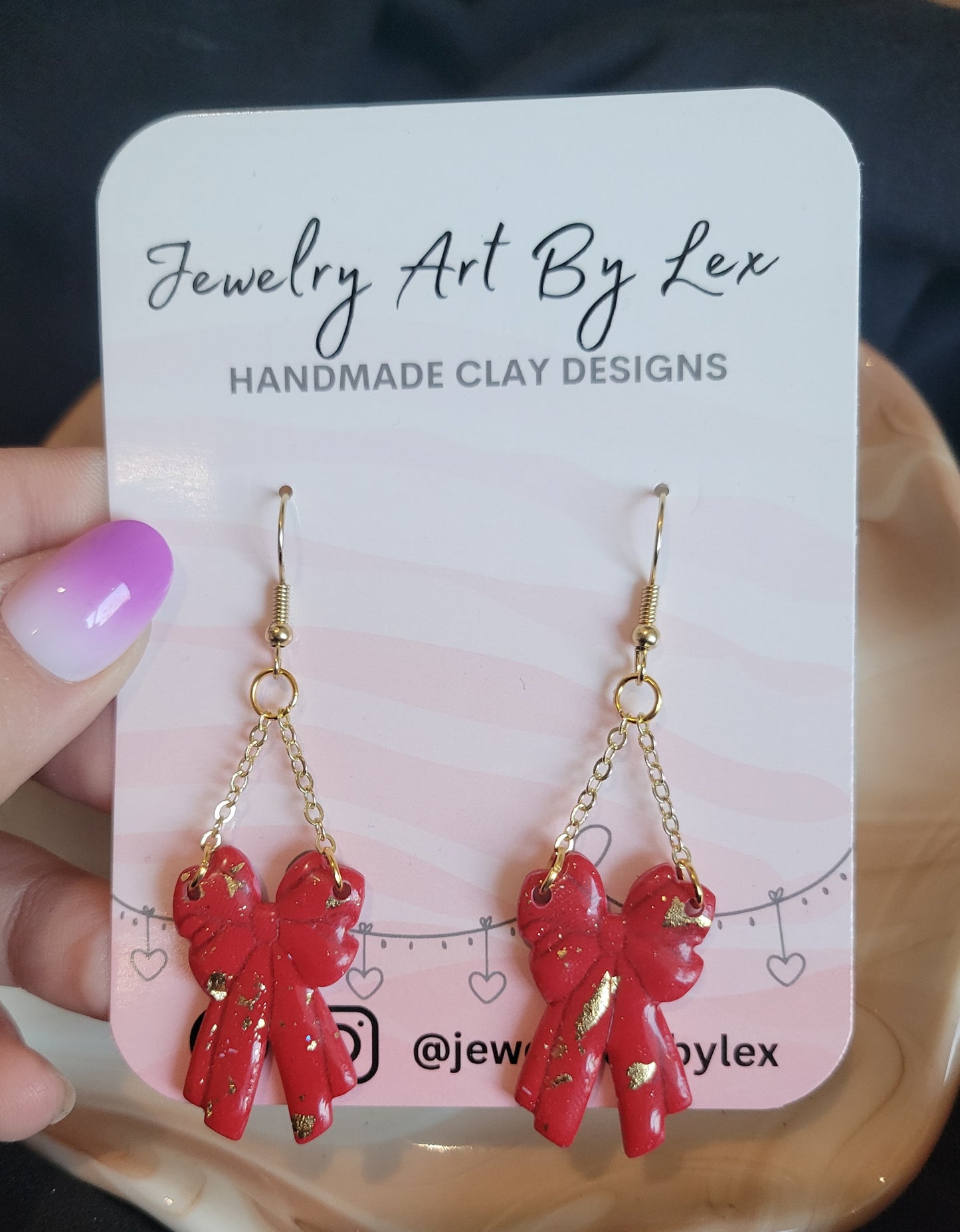 Red Bow Dangles