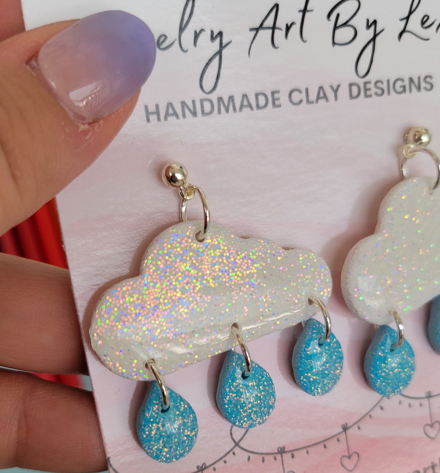 Glitter Rain Cloud Dangles