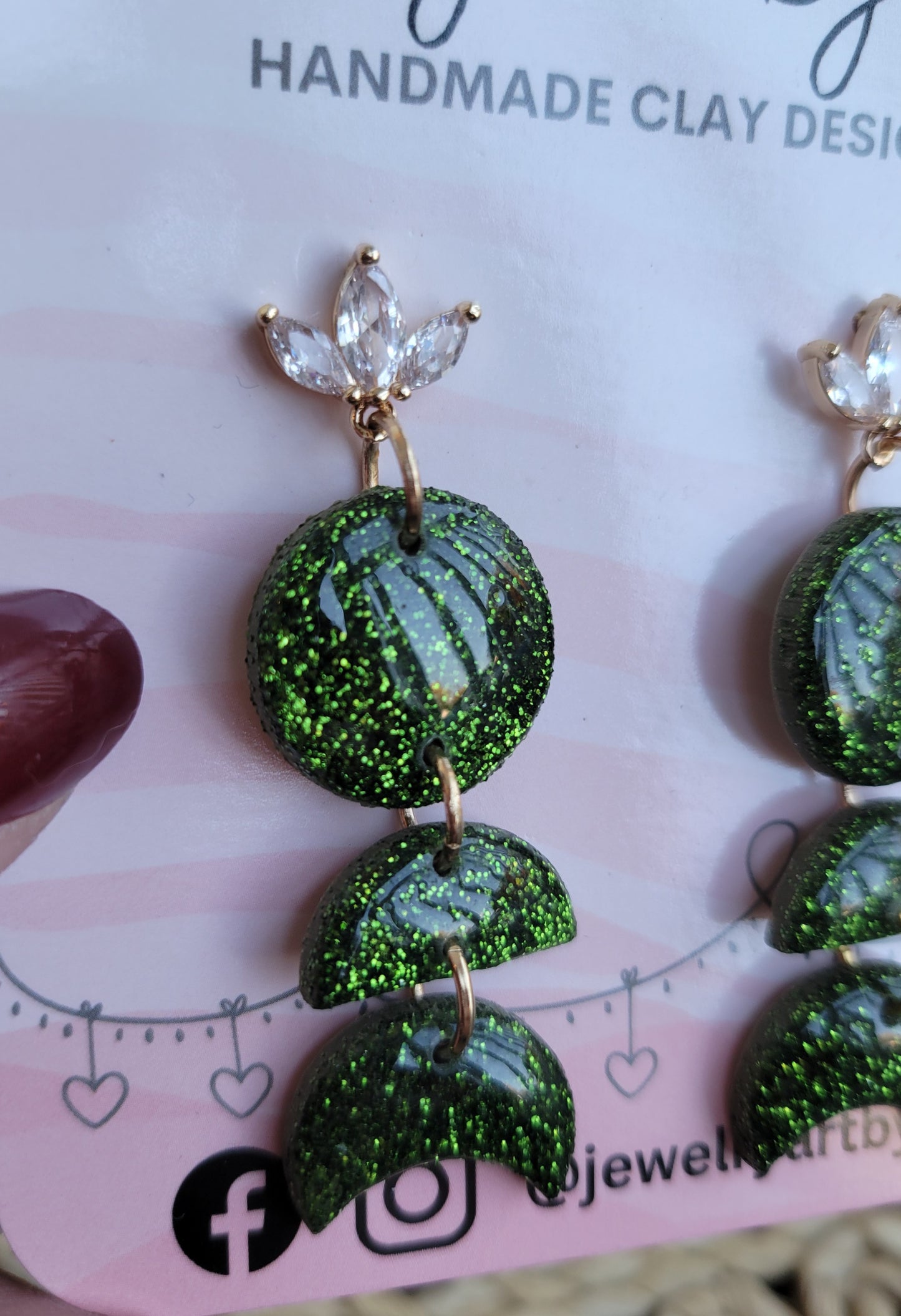 Olive Moon Phase Dangles