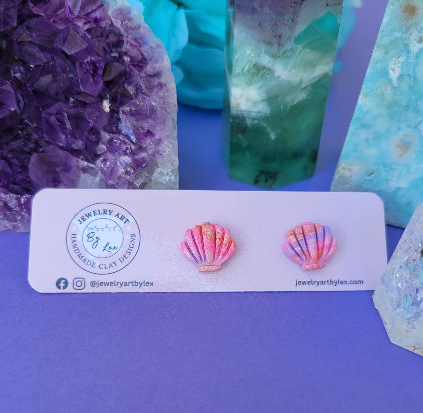 Sunset Tie-Dye Shell Studs