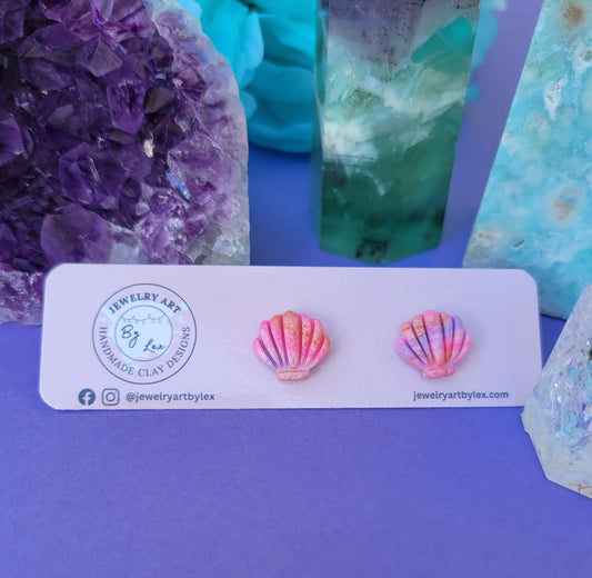 Sunset Tie-Dye Shell Studs