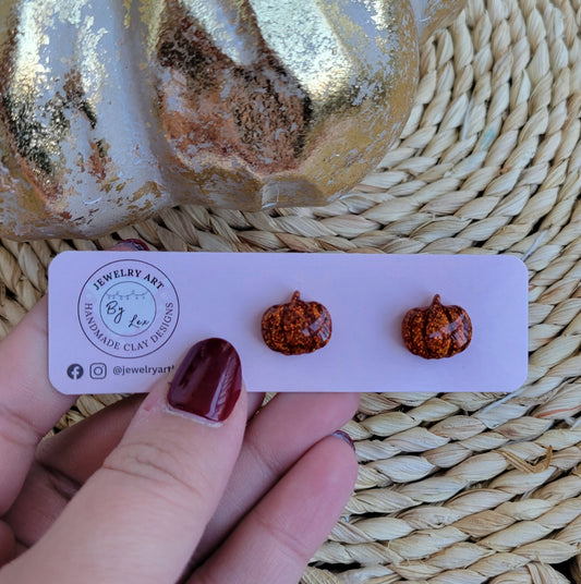 Holo Pumpkin Studs