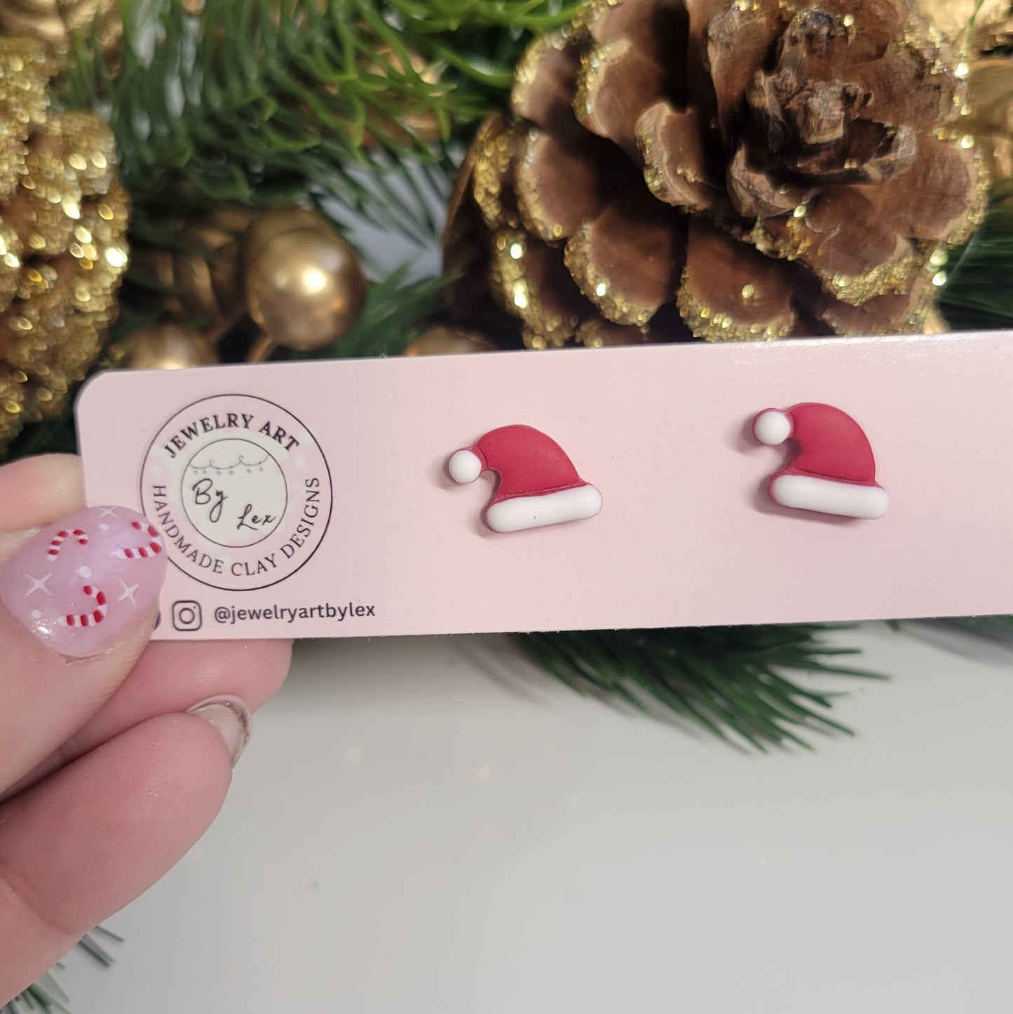 Santa Hat Studs