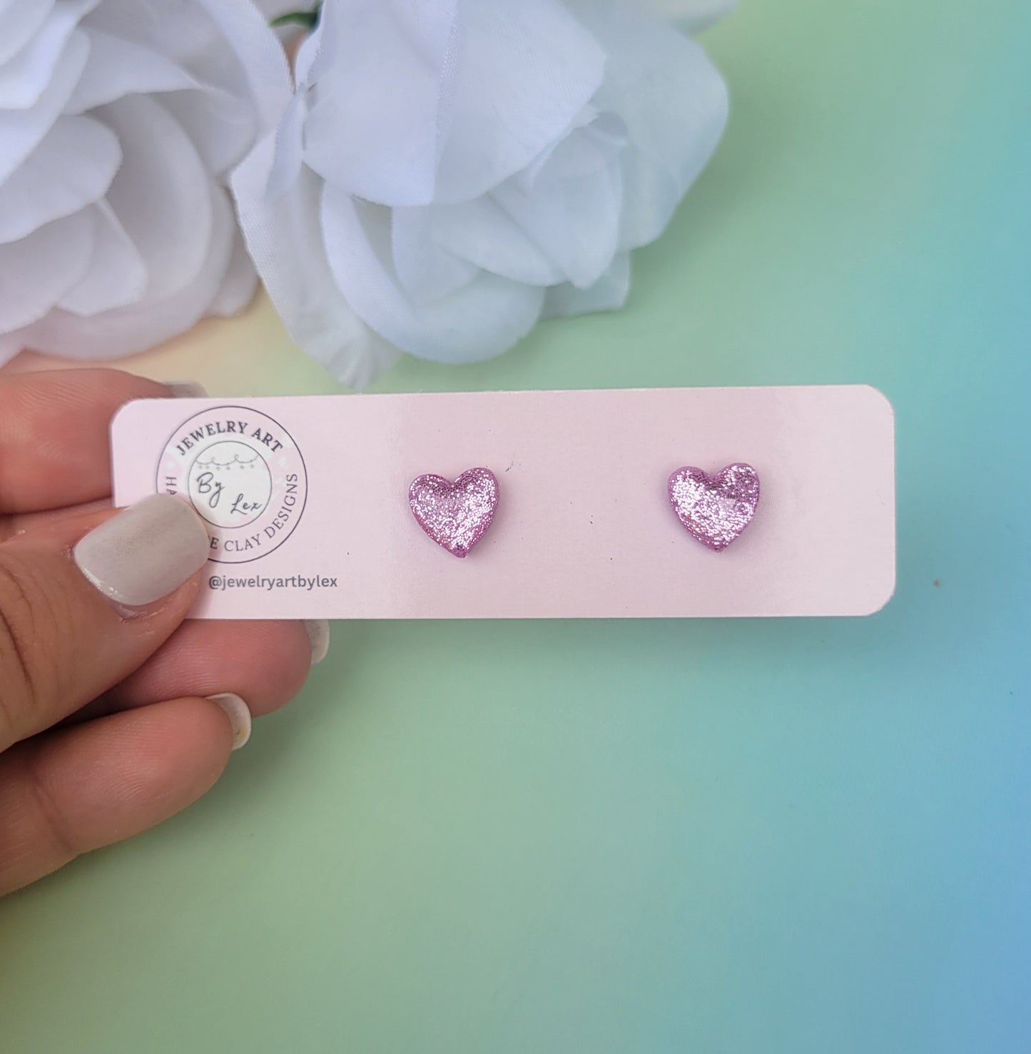 Light Pink Mini Heart Studs