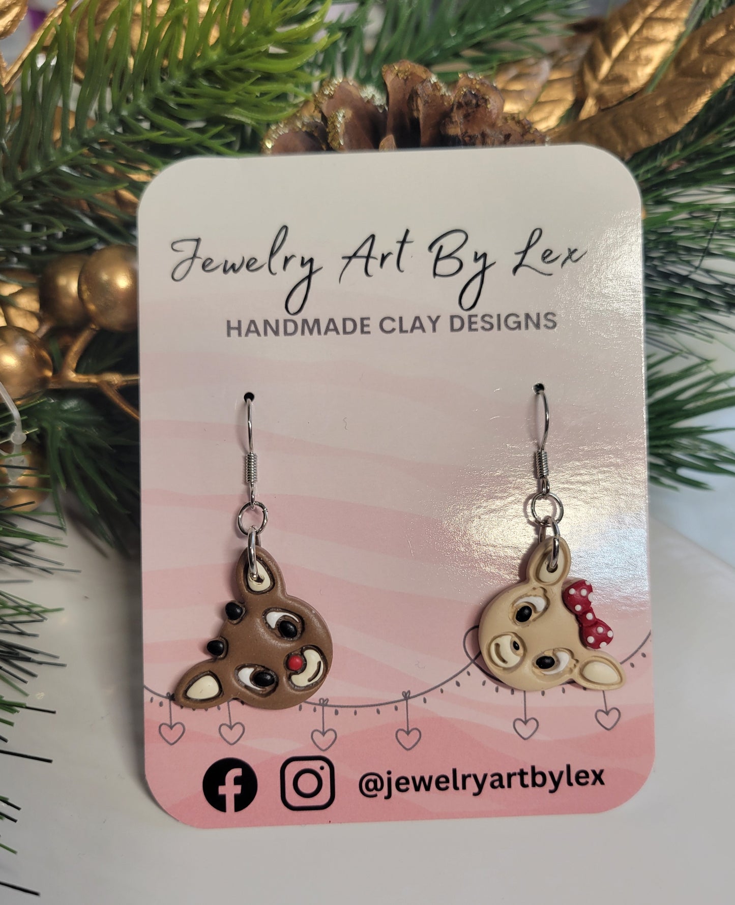 Reindeer Couple Dangle