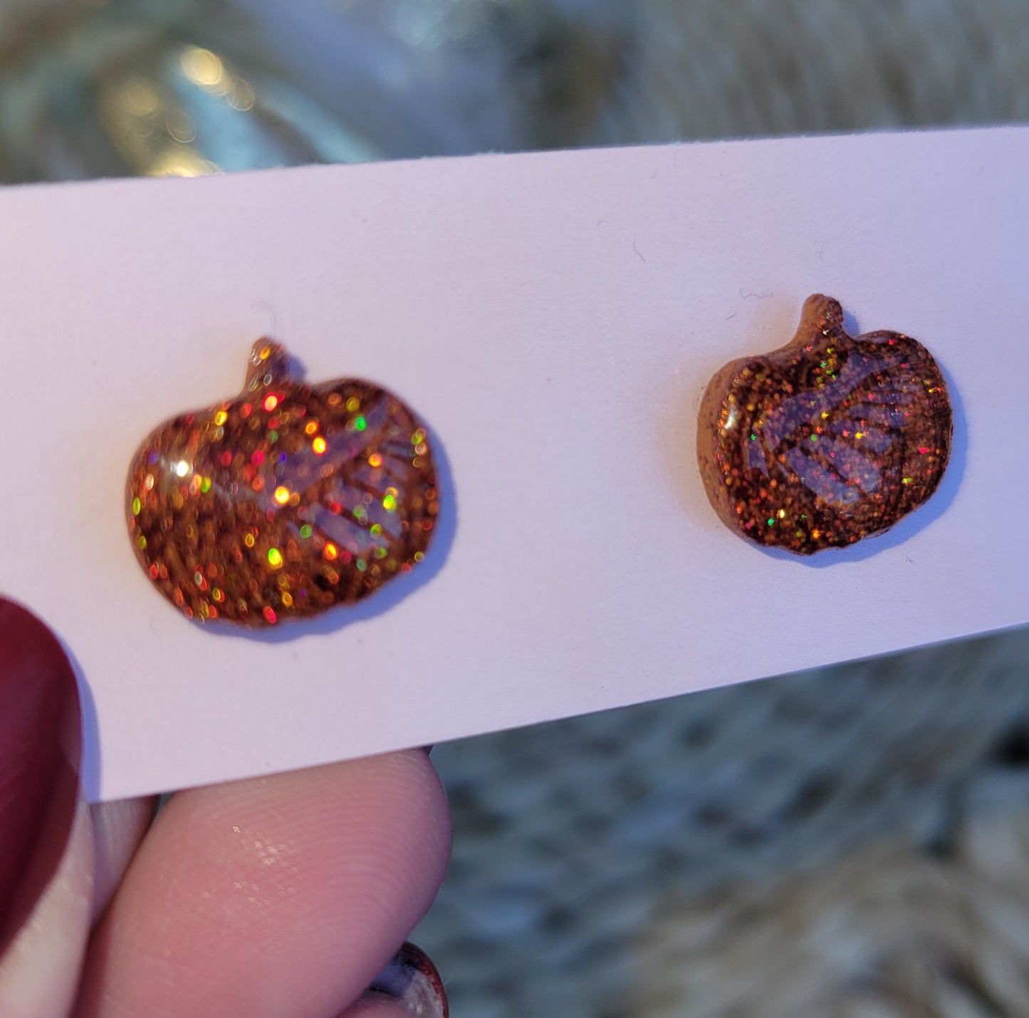 Holo Pumpkin Studs