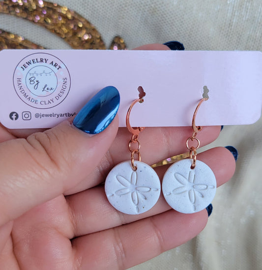 Sand Dollar Huggie Dangles