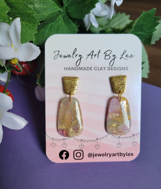 Gilded Moss/Amethyst Dangles