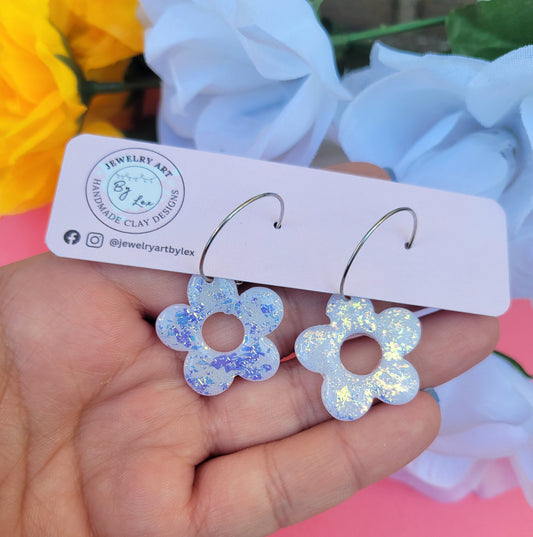 Gold Mirage Flower Hoops