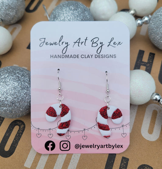 Glitter Candy Cane Dangles