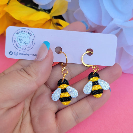 Glitter Bee Dangles
