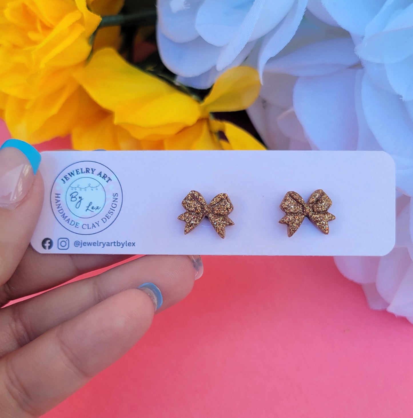 Holo Honey Bow Studs