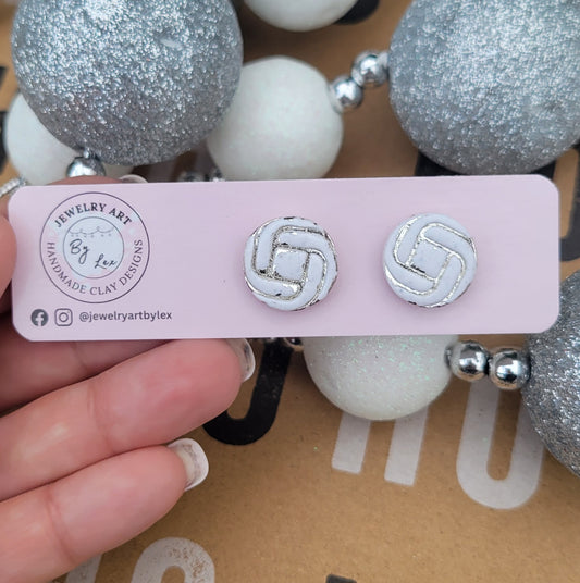 White/Silver Knot Studs