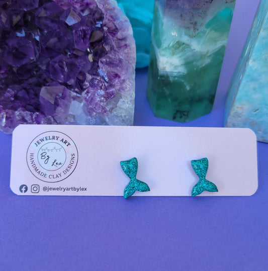 Holo Mermaid Tail Studs