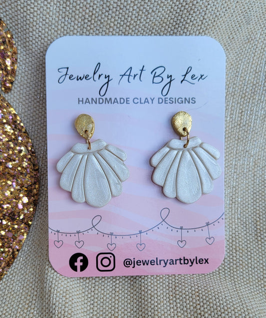 Gold Drop Shell Dangles