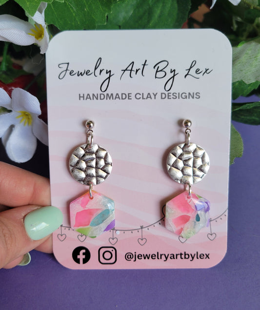 Spring Marble Hex Dangles