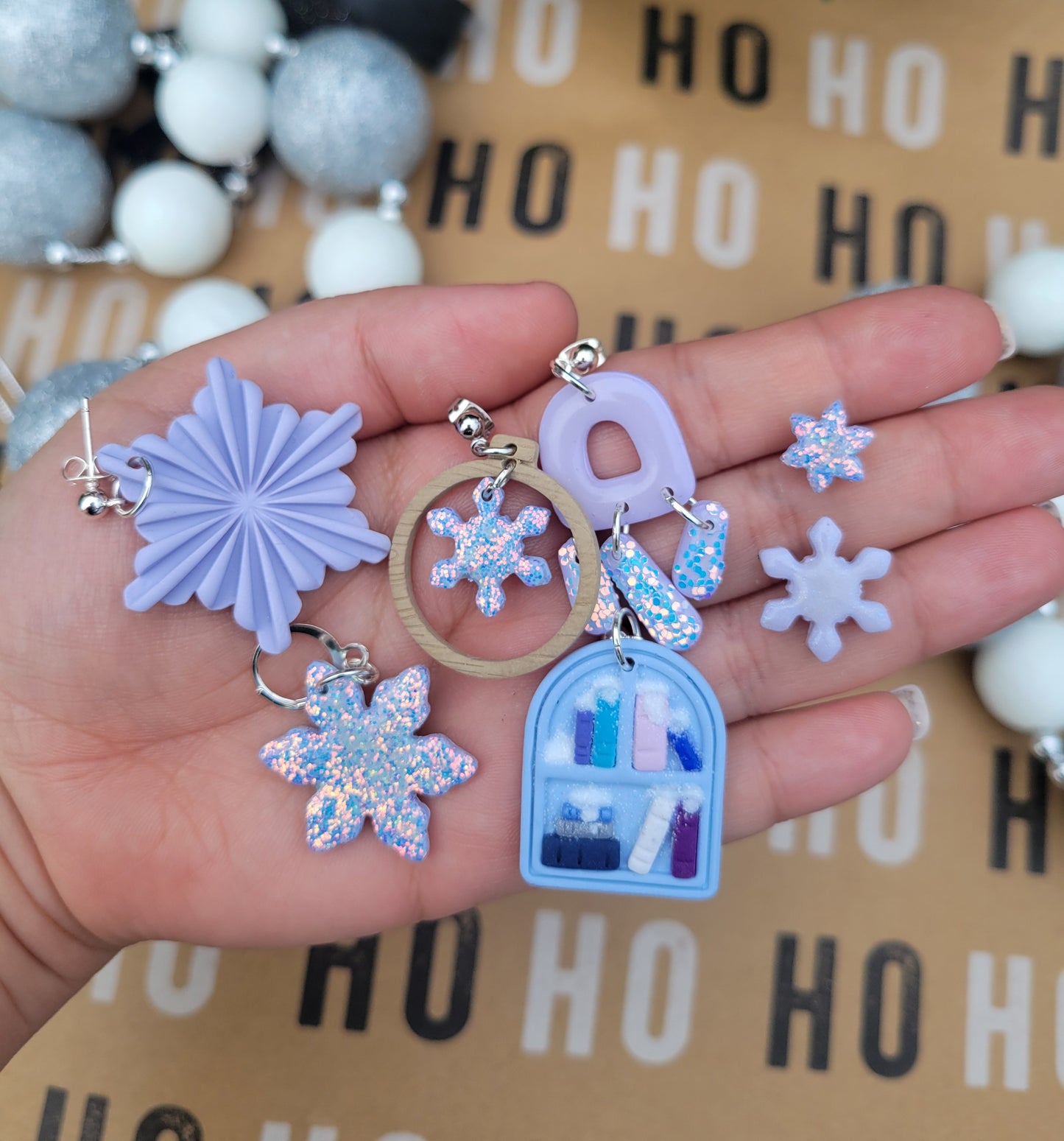 Periwinkle Snowflake Dangles