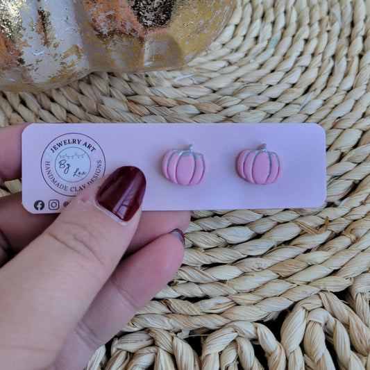 Pink Pumpkin Studs