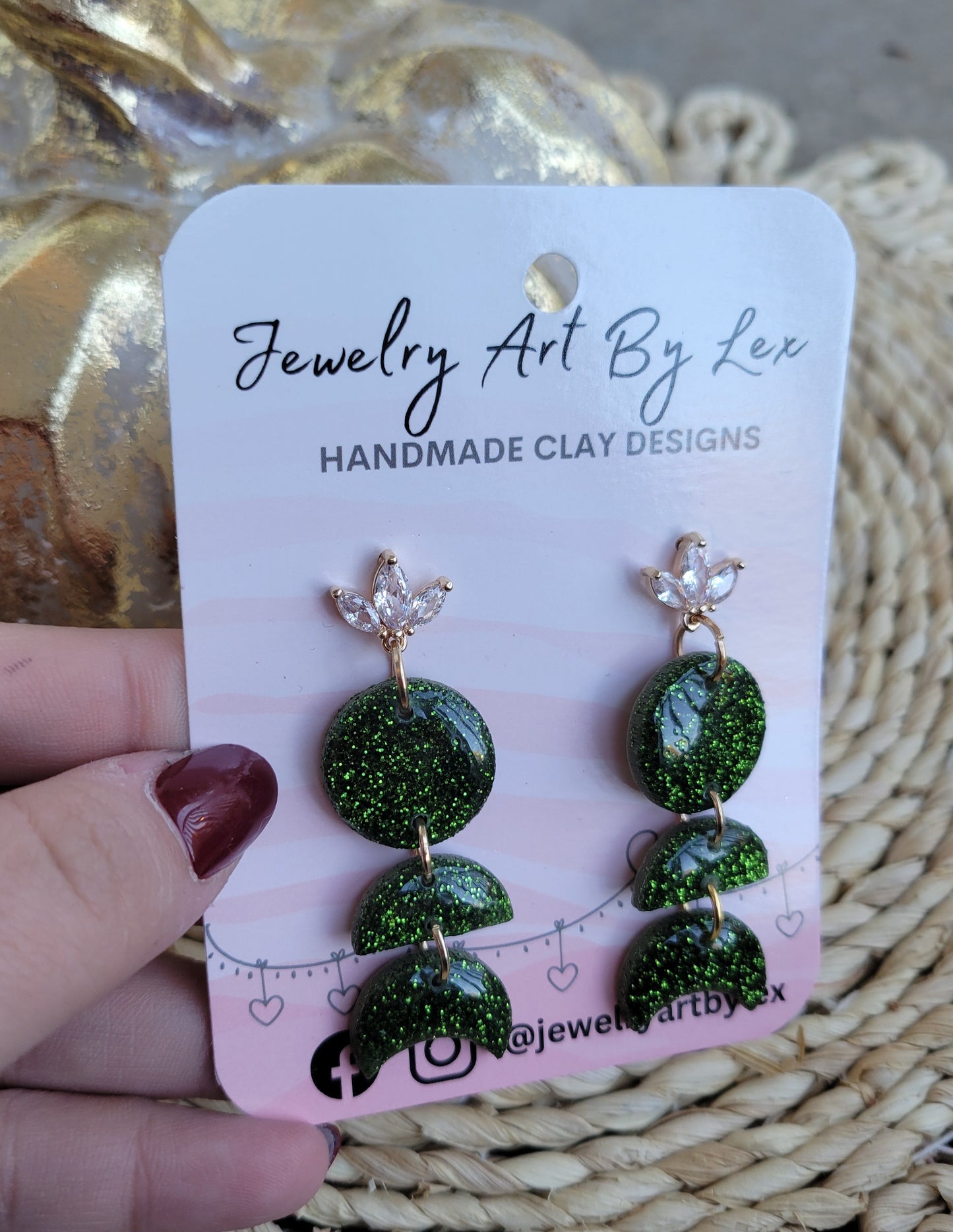 Olive Moon Phase Dangles