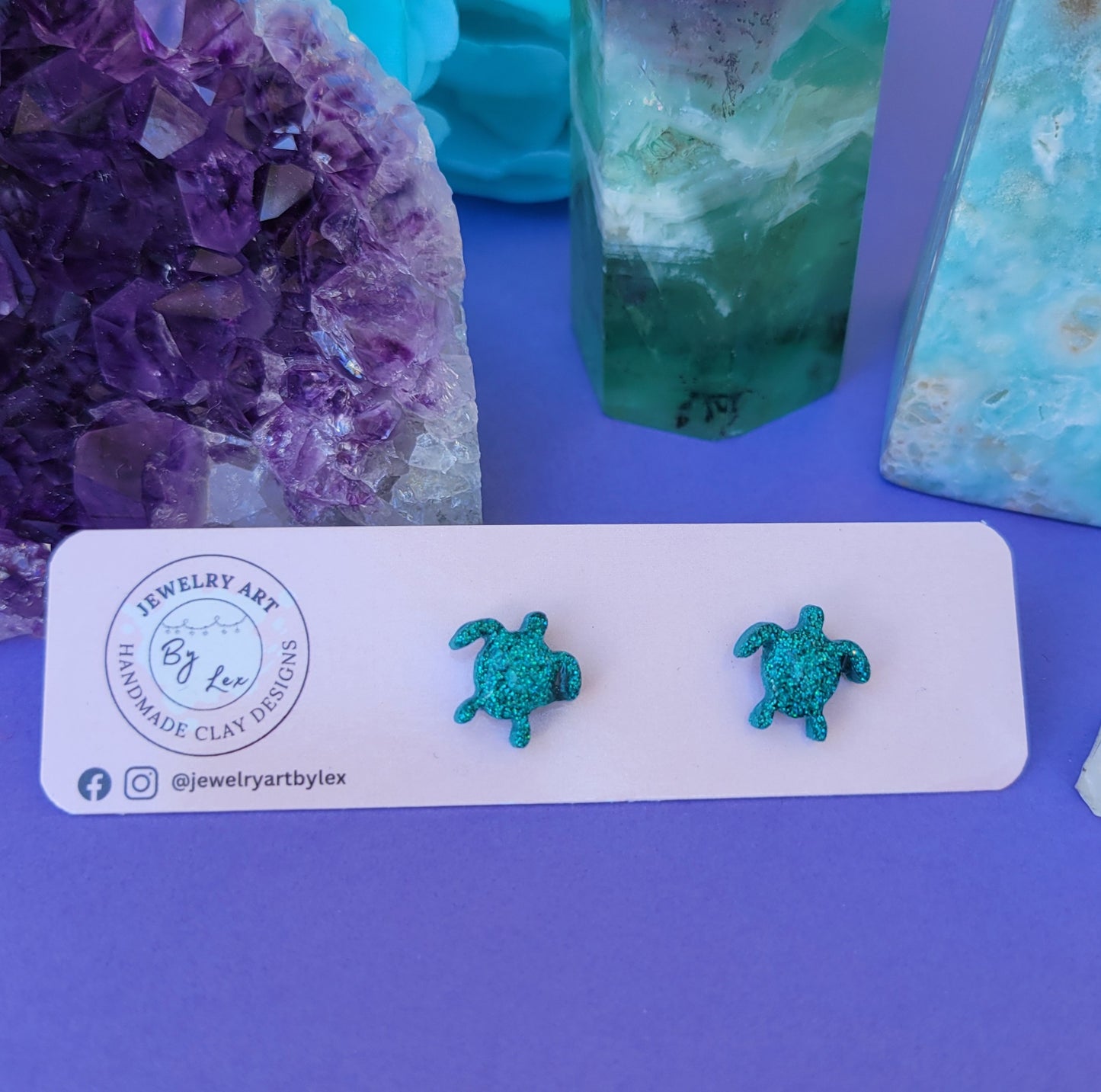 Holo Turtle Studs